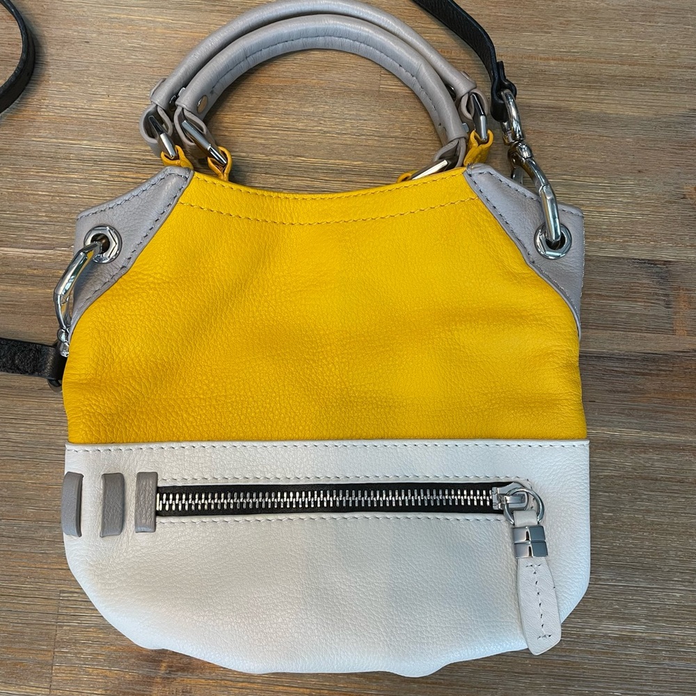orYANY Yellow and White Leather Bag